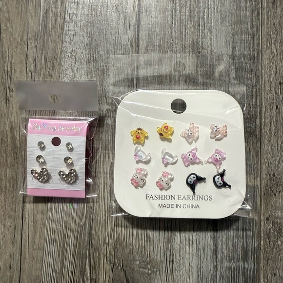 Silver and Gold Jewelry Set with Whimsical Designs